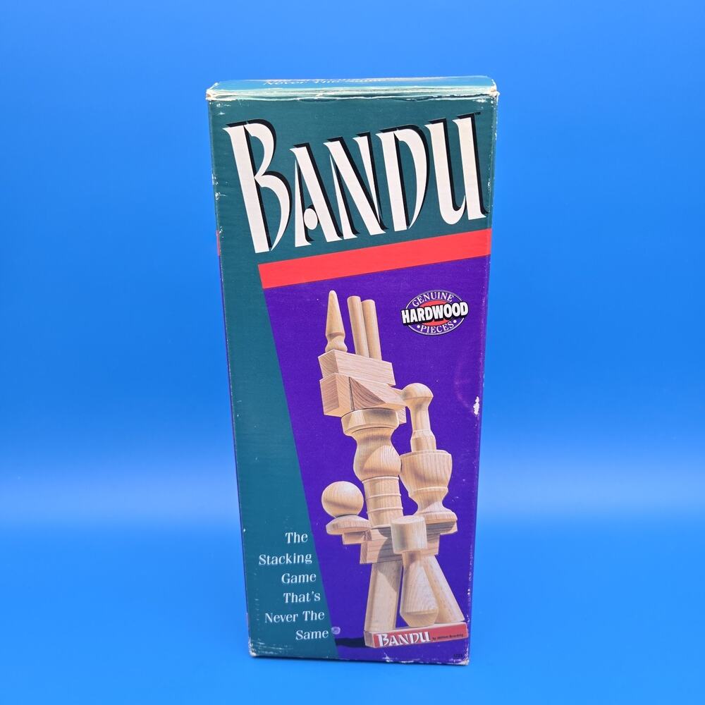 Bandu Wood Stacking Game Milton Bradley 1991 INCOMPLETE 53 Wood & Replcmnt Beans